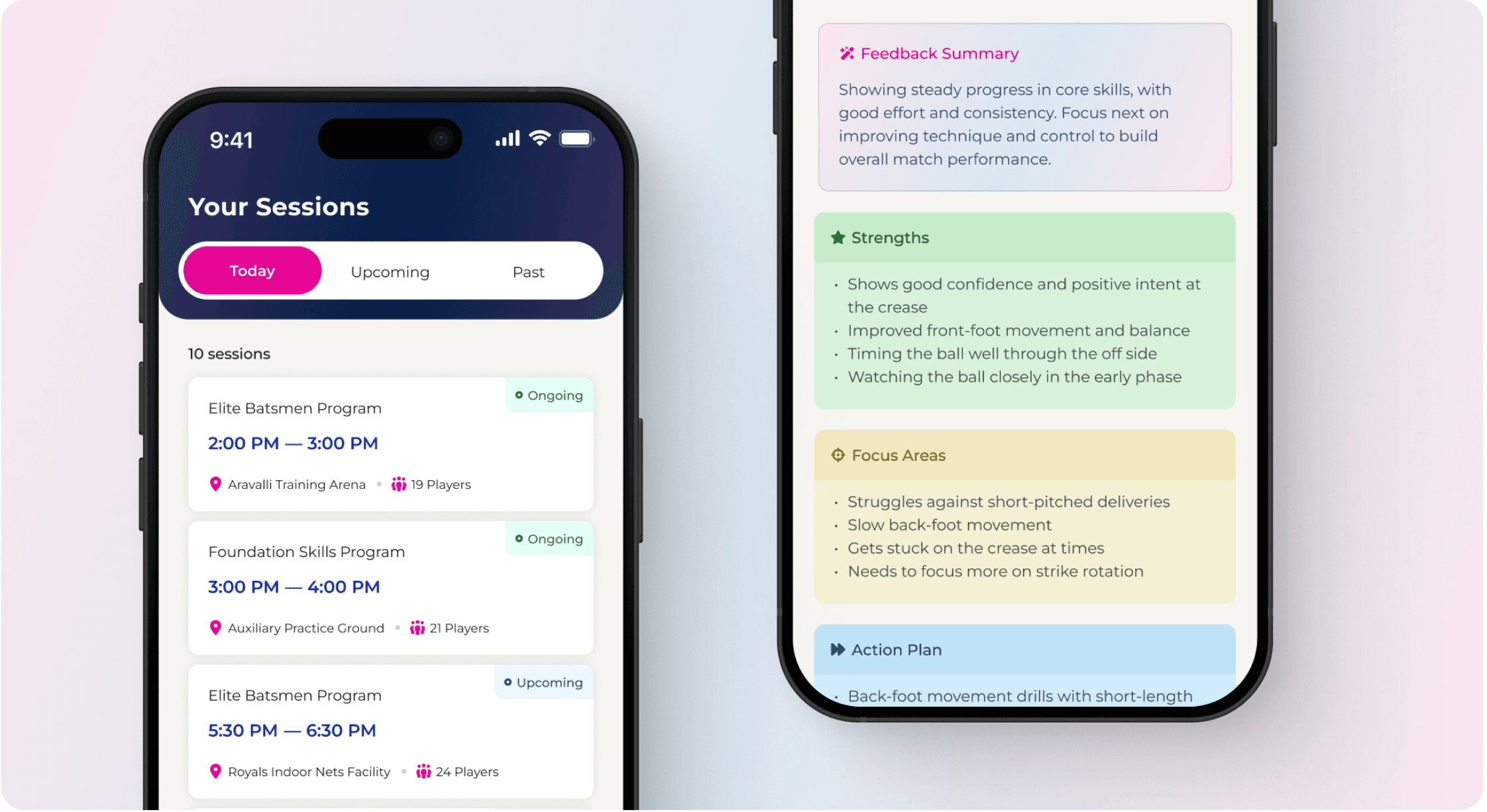 Mobile app screenshots
